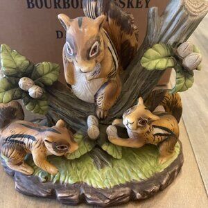 Vintage Brinns Chipmunks Porcelain Figurine Decoration 7" t x 7.5" l x 4.5" w